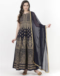 MBZ Meena Bazaar-Navy Blue Georgette Salwar Kameez