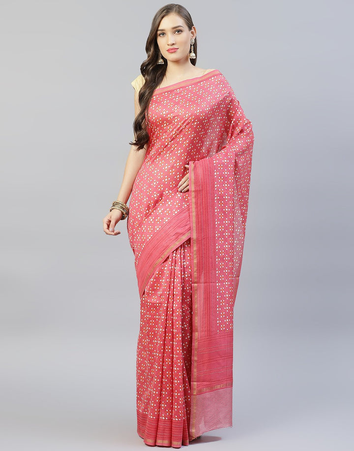 Kantha Border Printed Cotton Saree