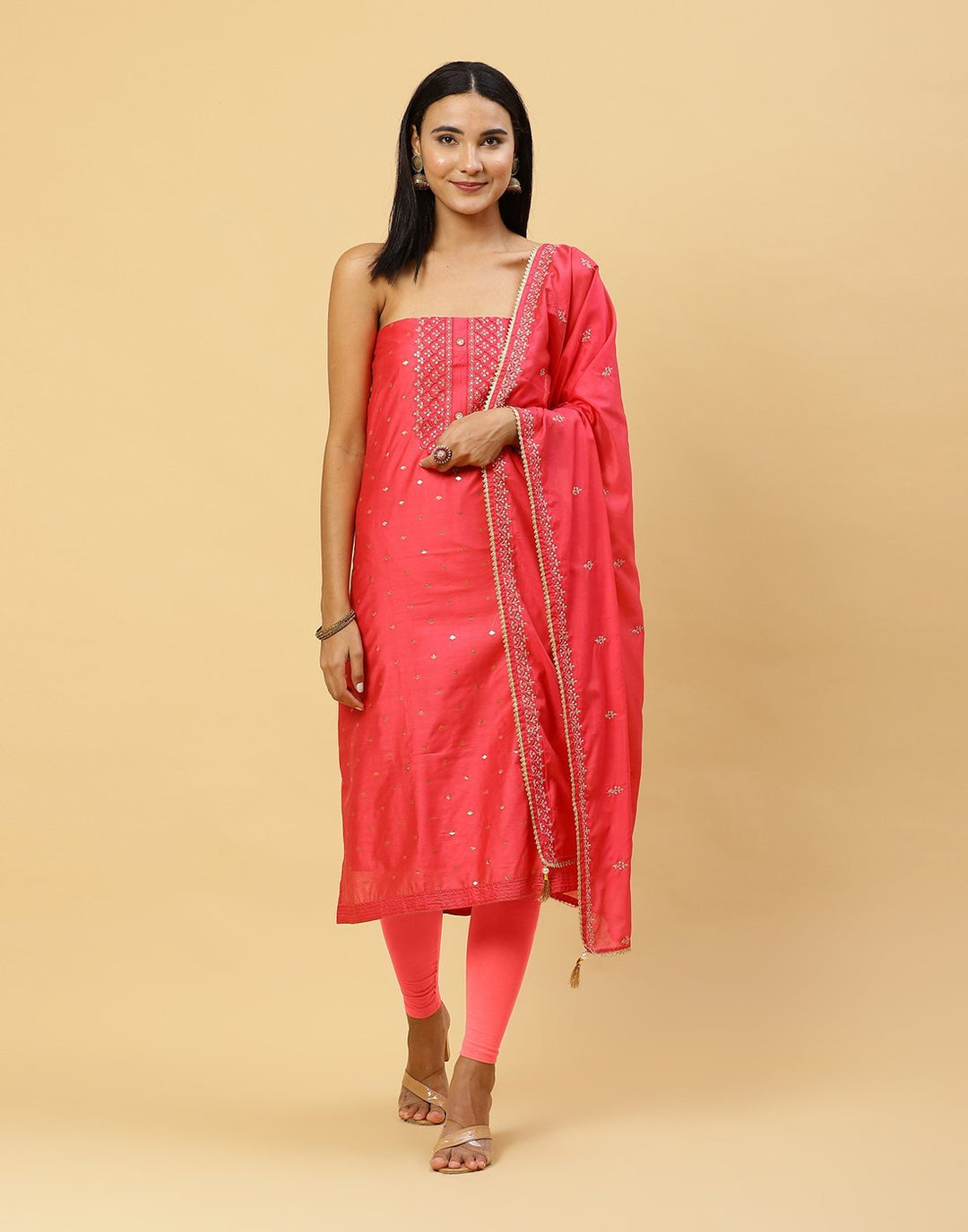Embroidered Chanderi Suit Piece