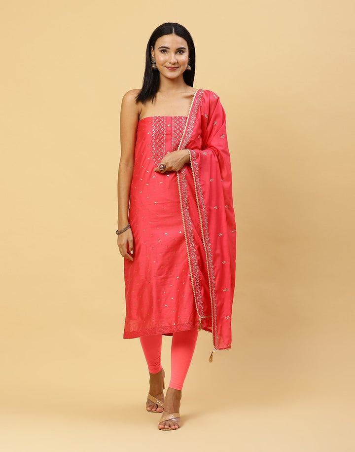 Embroidered Chanderi Suit Piece