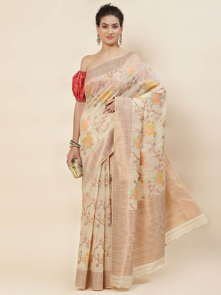 Zari Jaal Woven Cotton Saree