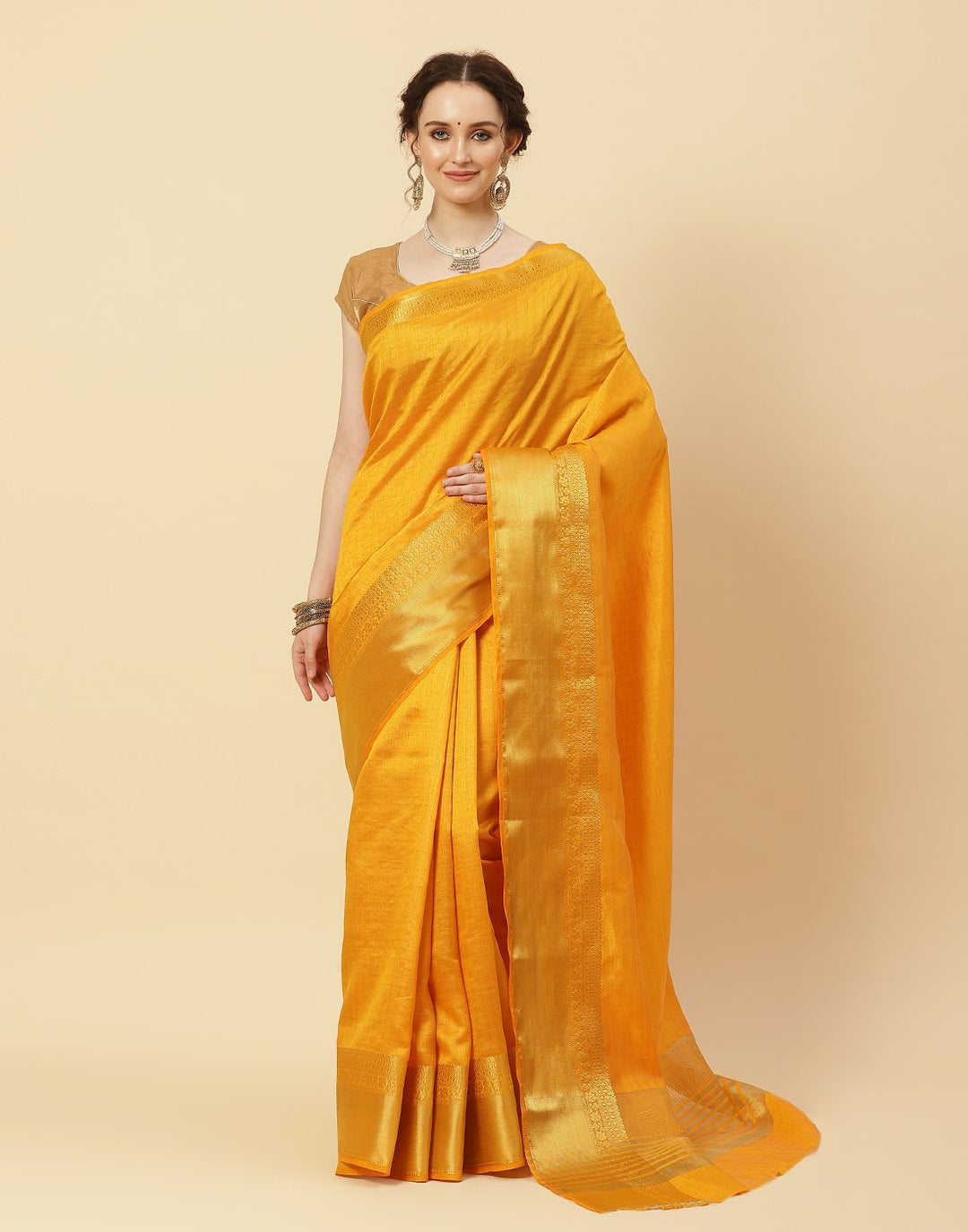 Woven Art Handloom Saree Zari Border Saree