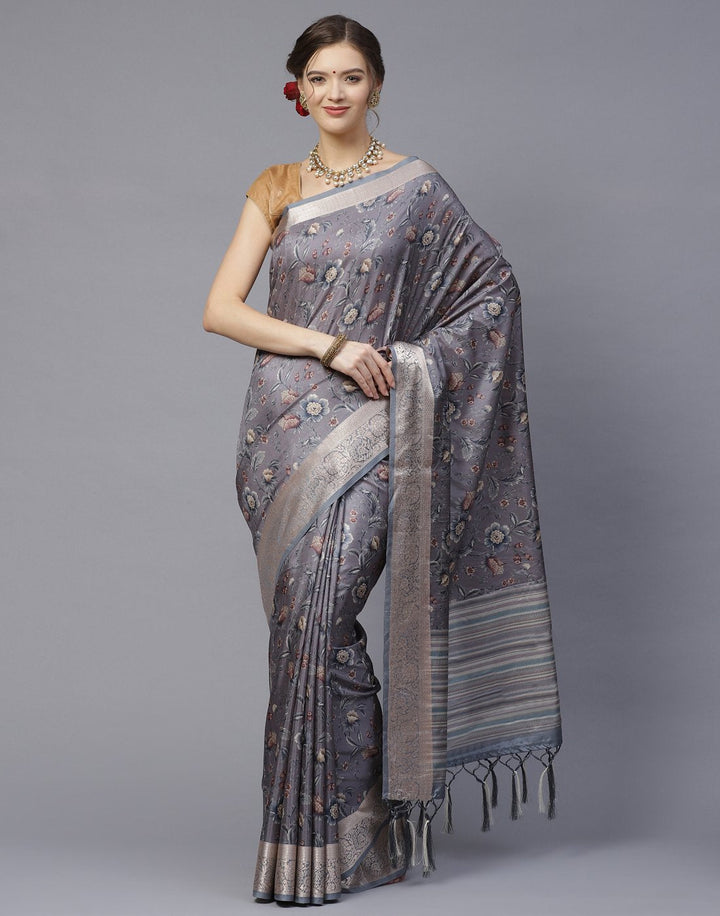 Digital Floral Printed Art Handloom Saree