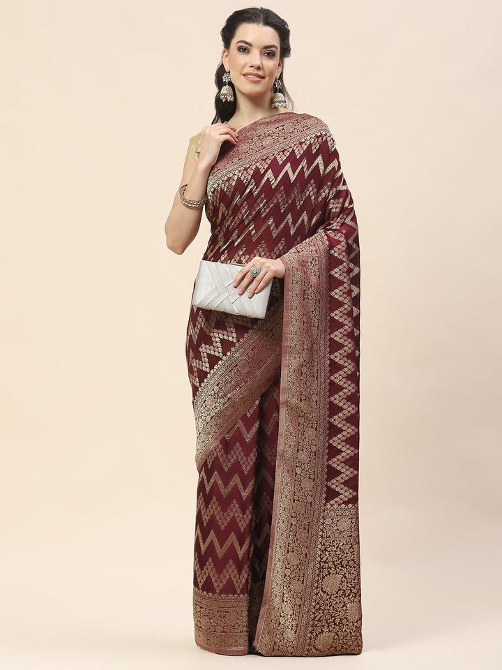 Zari Jaal Woven Georgette Saree