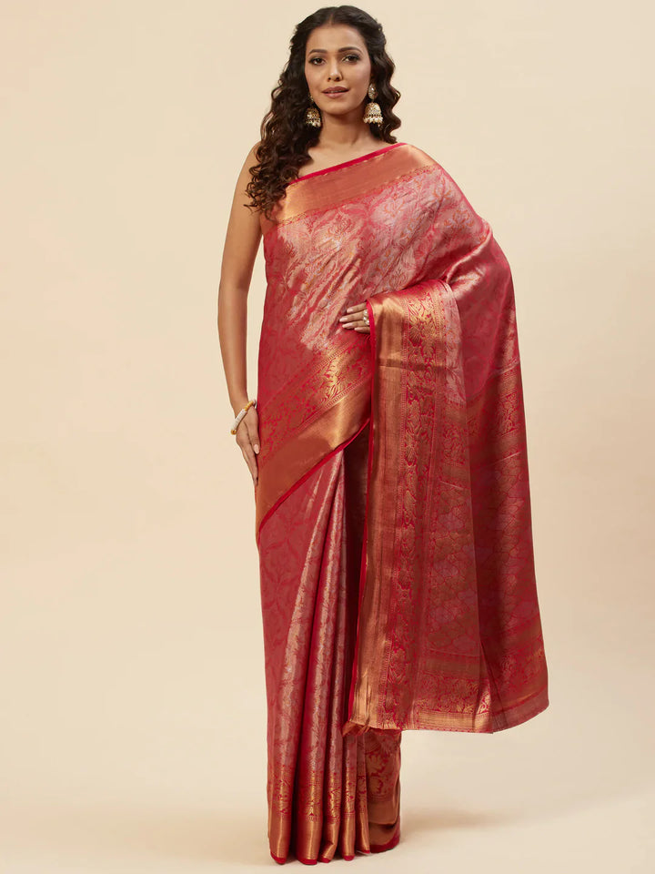 Brocade Zari Jaal Handloom Woven Saree
