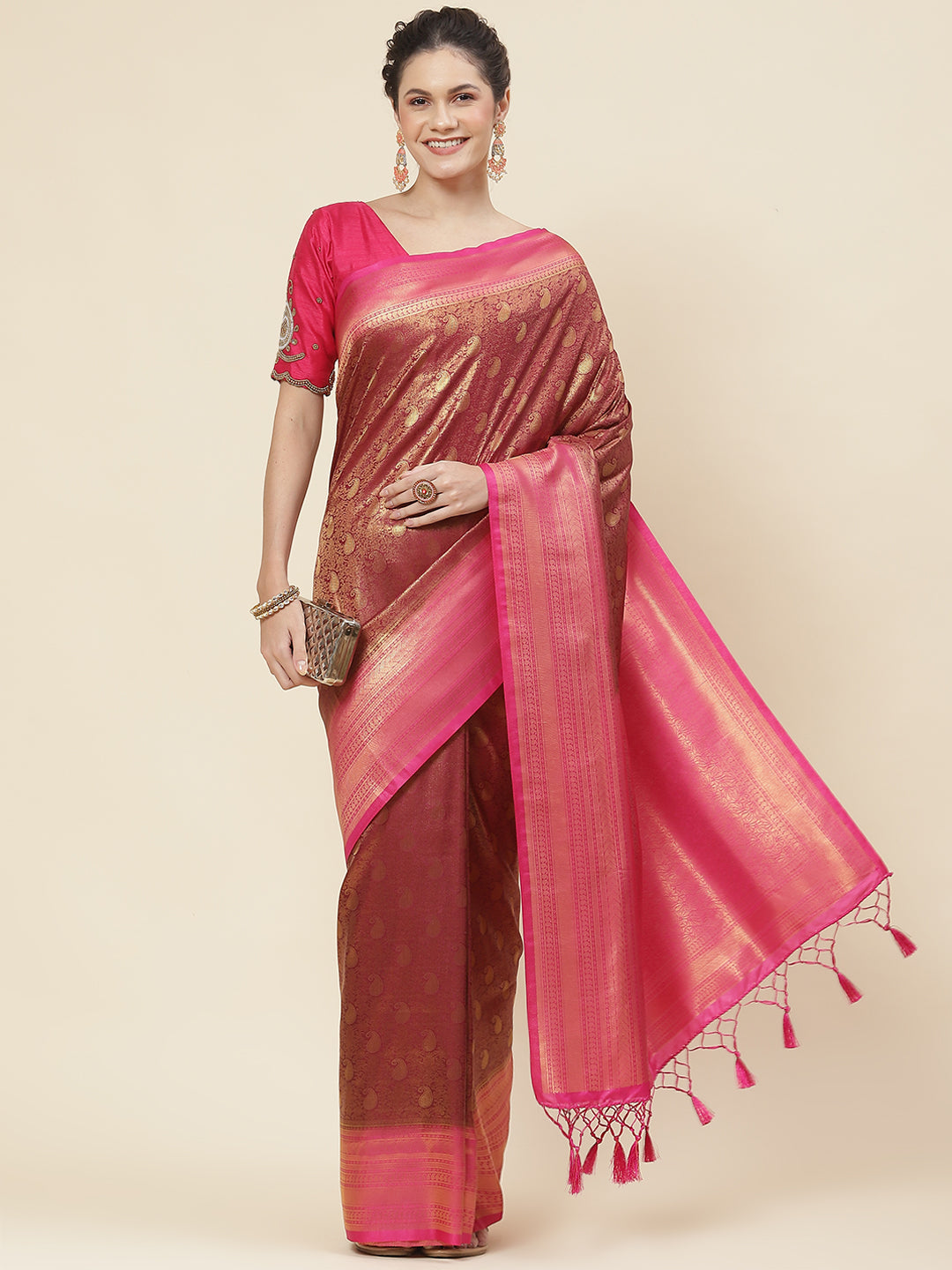 Zari Jaal Woven Handloom Saree