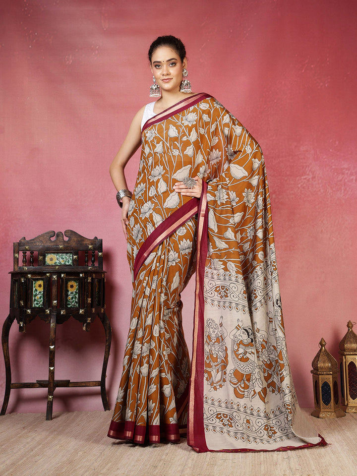 Floral Printed Art Silk Saree