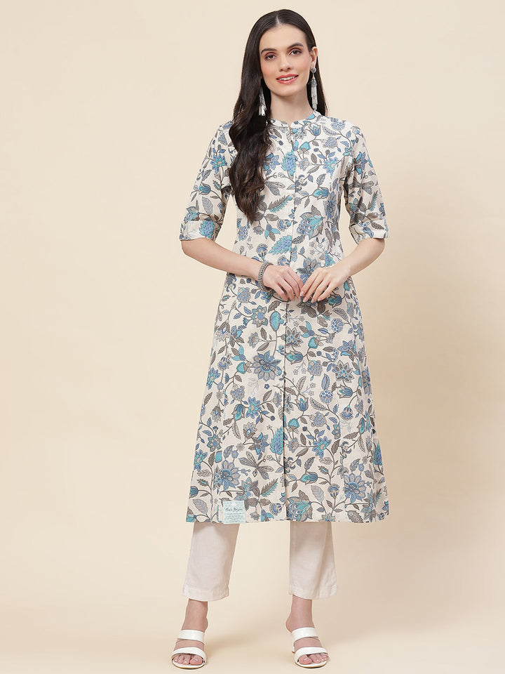 Floral Printed Cotton Kurta