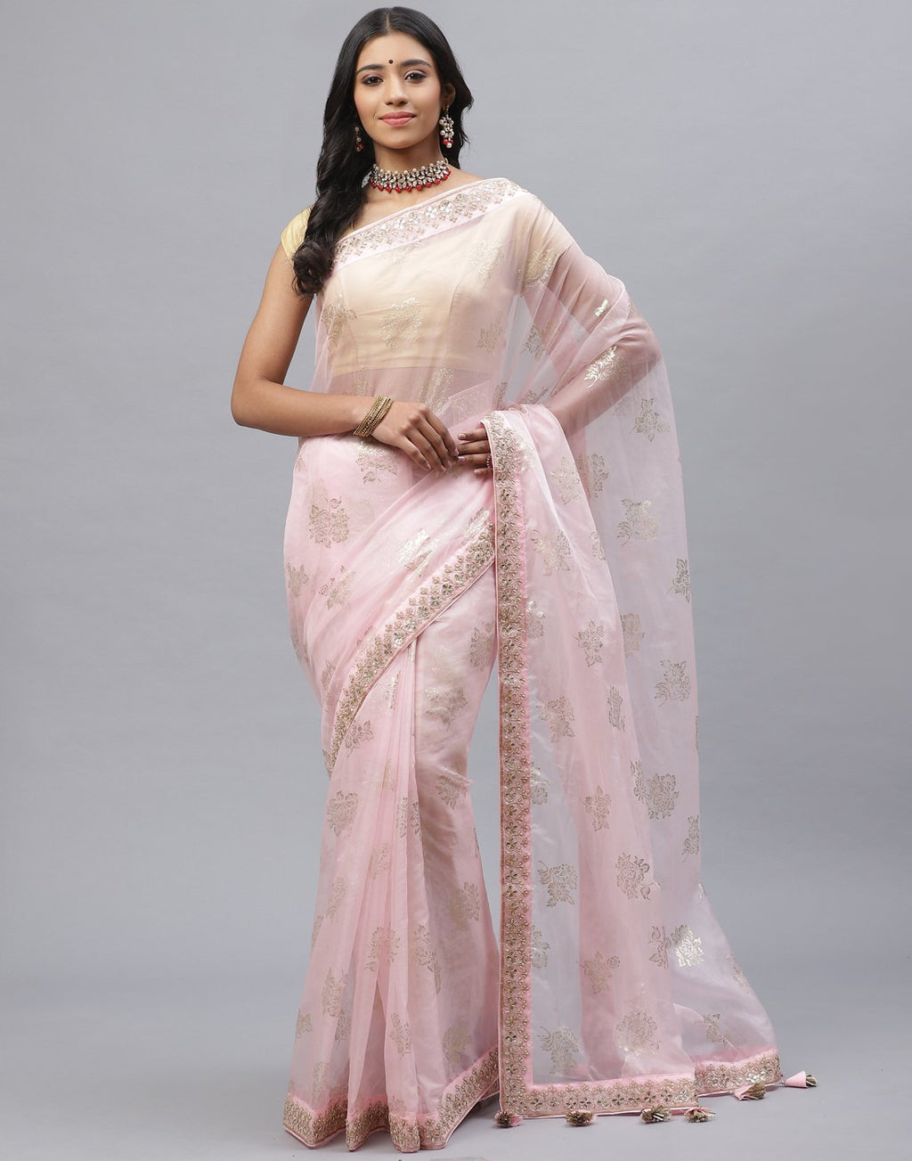 Organza Embroidery Saree