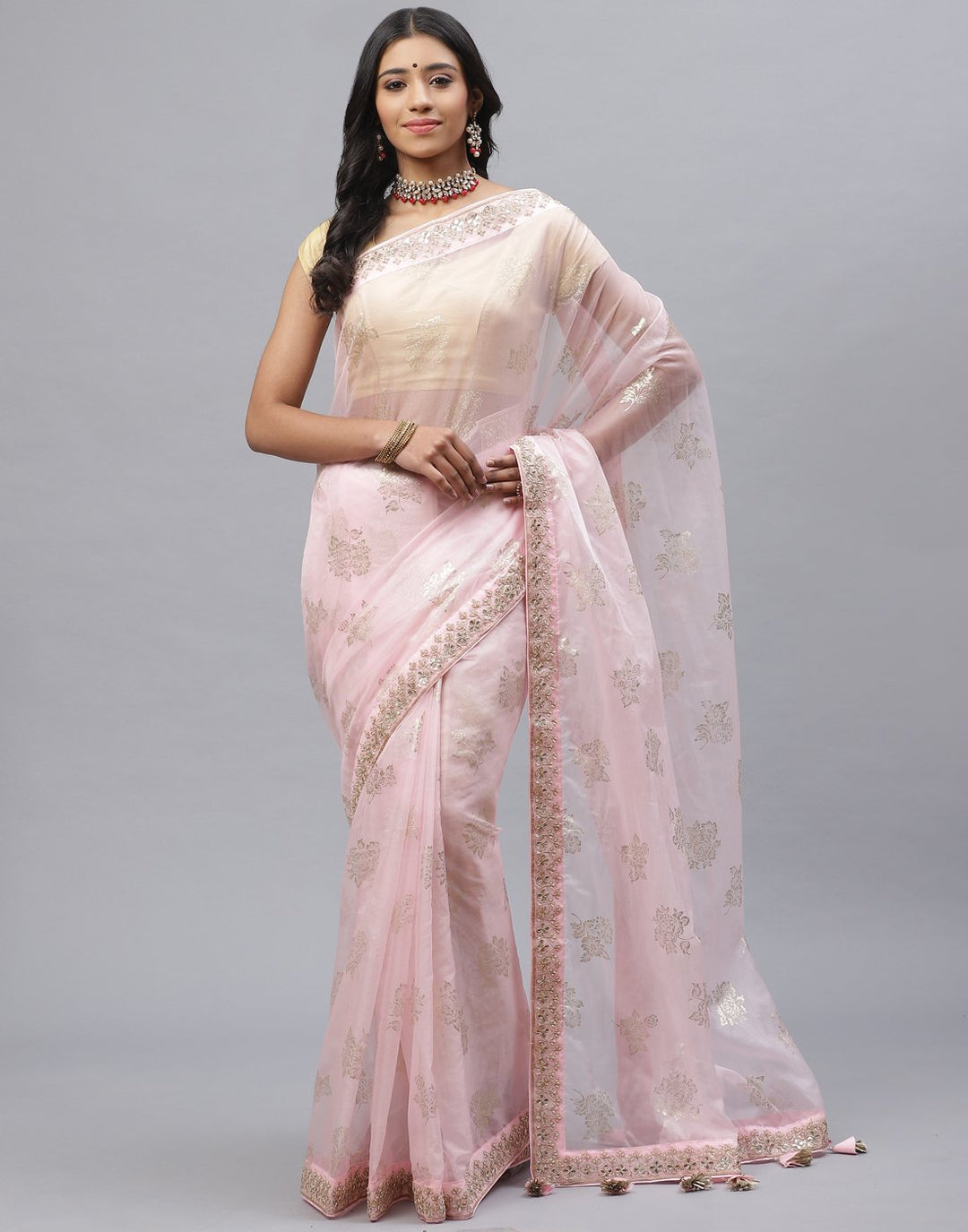 Organza Embroidery Saree