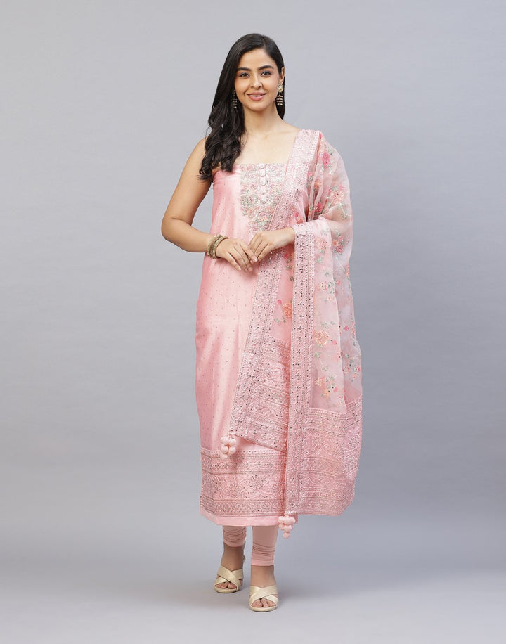 Embroidered Organza Kora Suit Piece