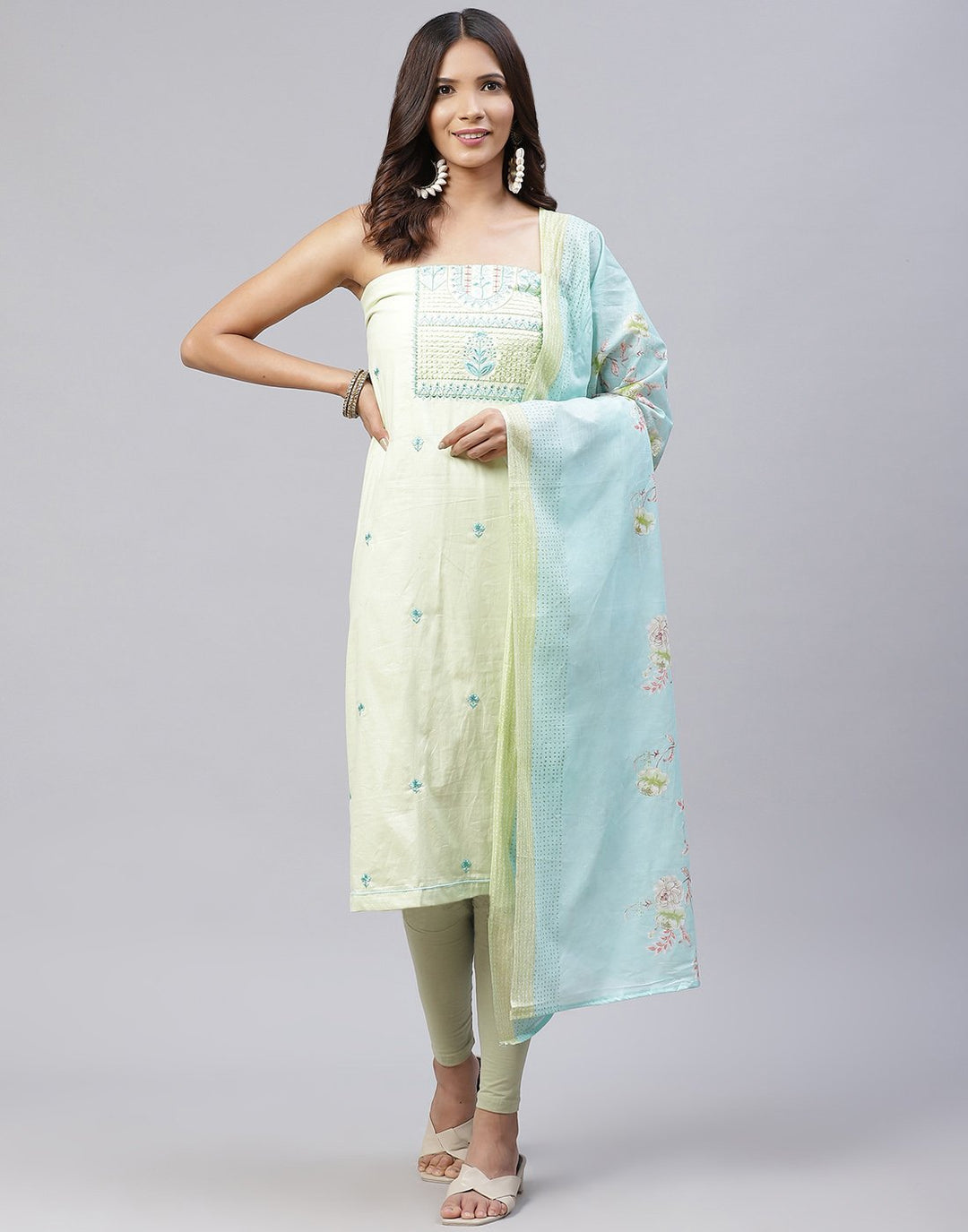 Cotton Embroidered Suit Piece