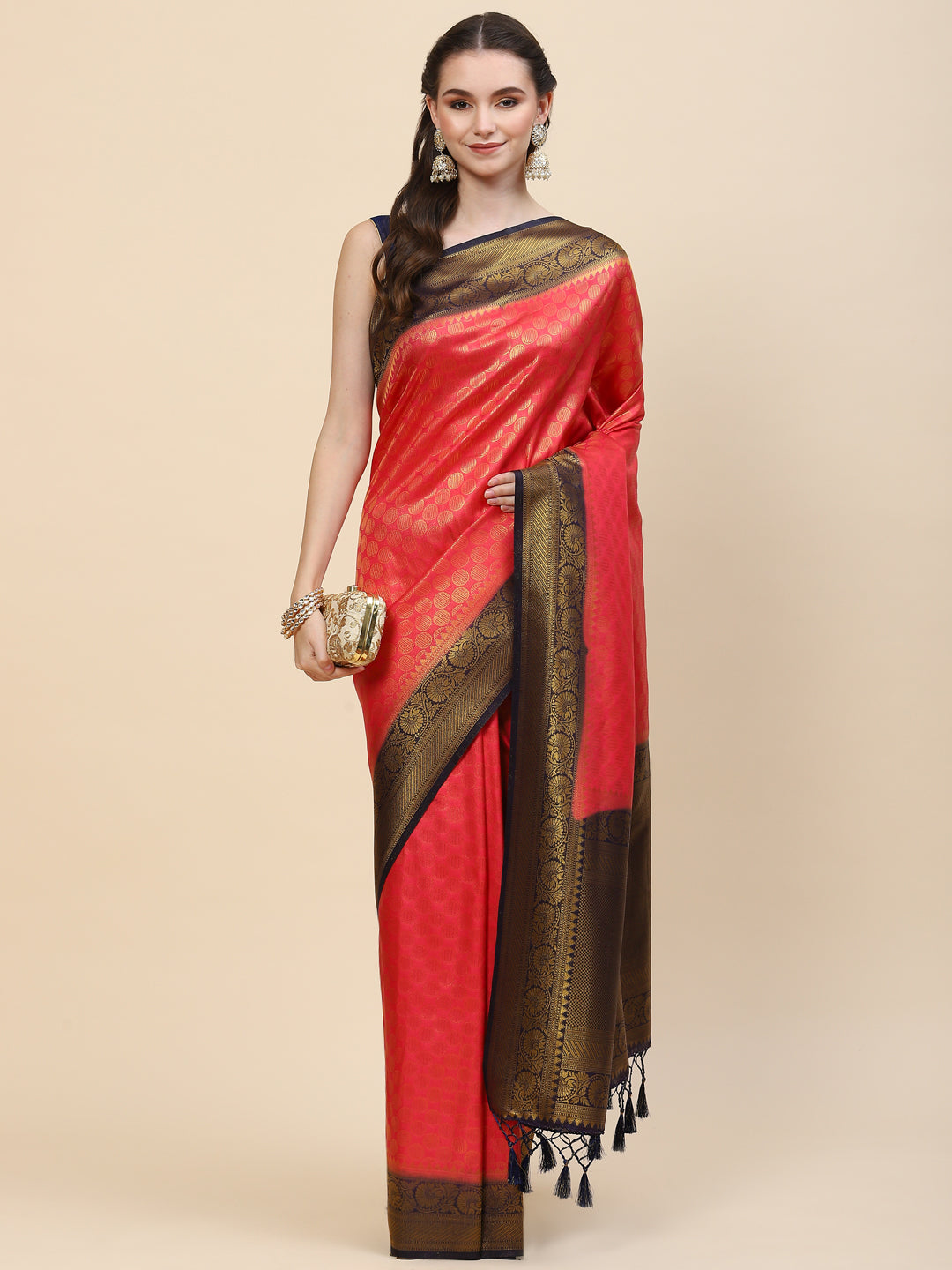Zari Jaal Handloom Woven Saree