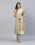 Embroidered Organza Kora Suit Piece