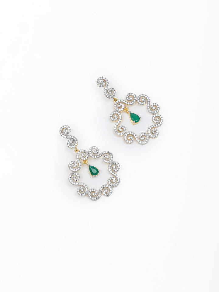 White Stones Drop &amp; Danglers Earrings