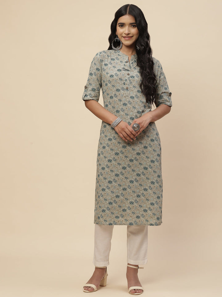 Floral Printed Cotton Kurta