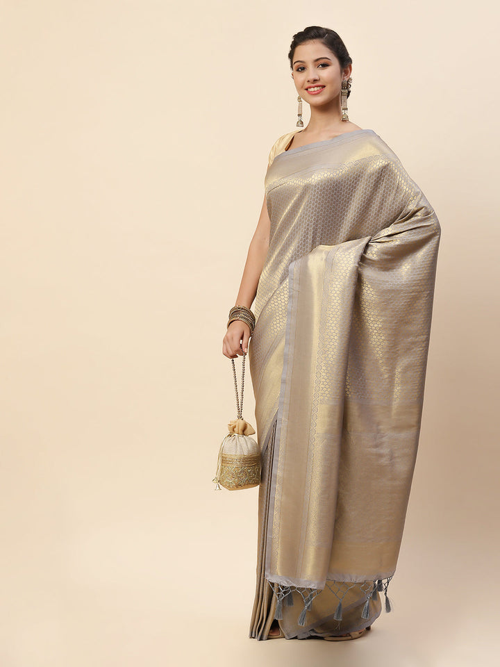 Plain Zari Border Art Handloom Woven Saree