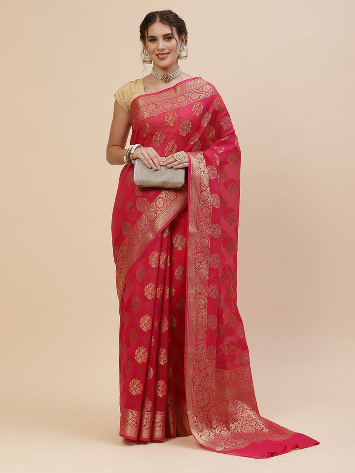 Zari Booti Cotton Woven Saree