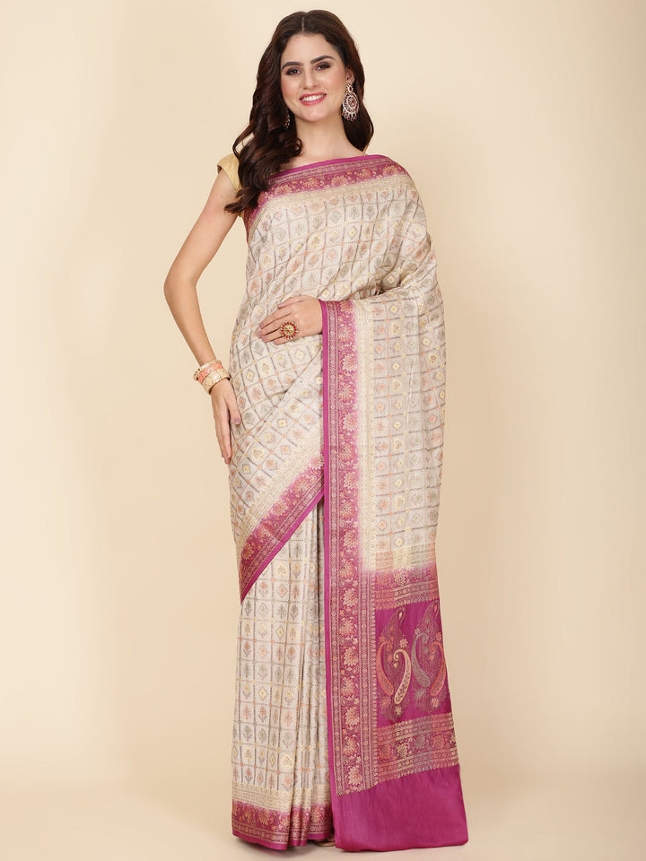 Zari Jaal Woven Tussar Saree