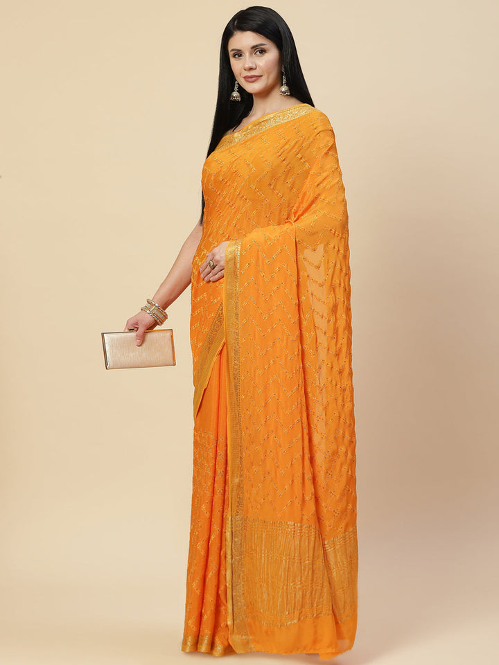 Embroidered Crepe Saree