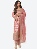 Floral Zari Jaal Handloom Kurta With Pants & Dupatta