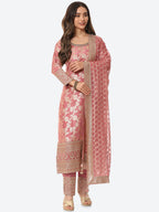 Floral Zari Jaal Handloom Kurta With Pants & Dupatta