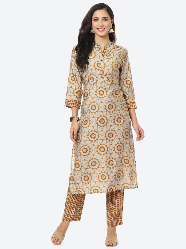 Printed Muslin Kurti With Pant