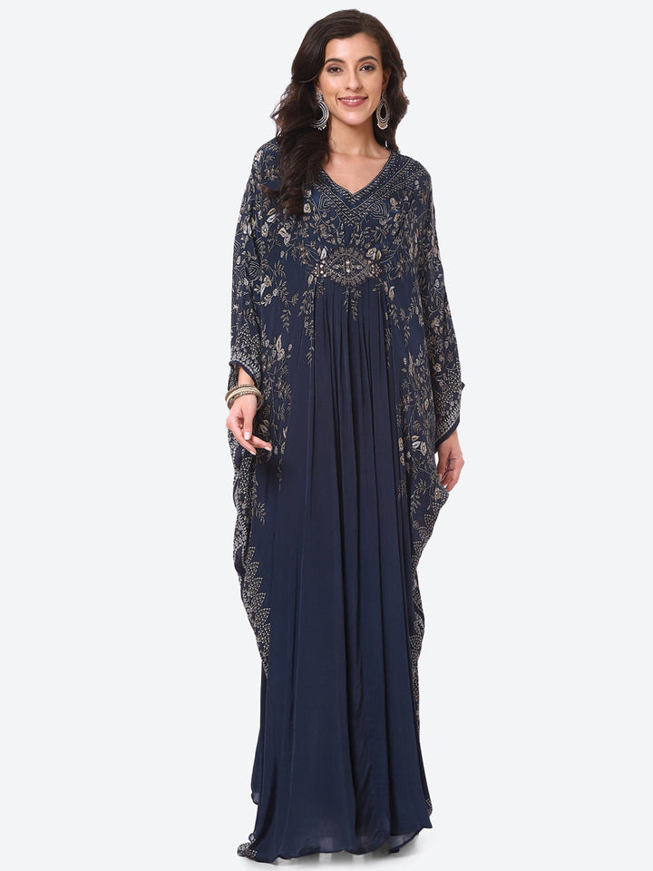 Printed Crepe Kaftan Dress