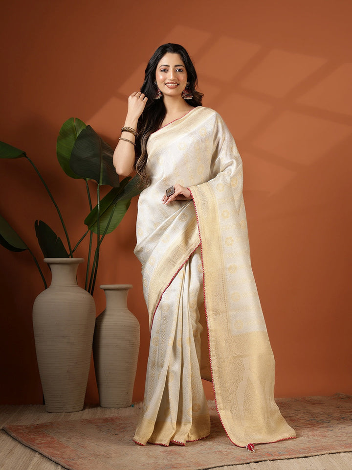 Embroidered Dola Silk Saree