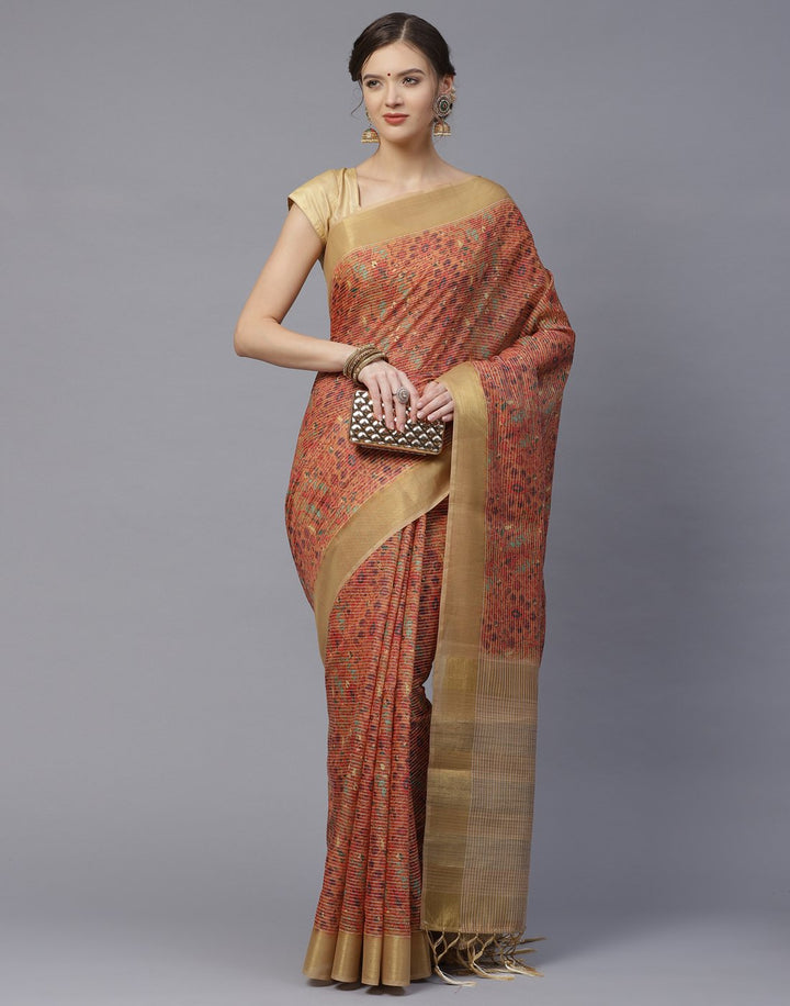 Cotton Chanderi Printed Saree