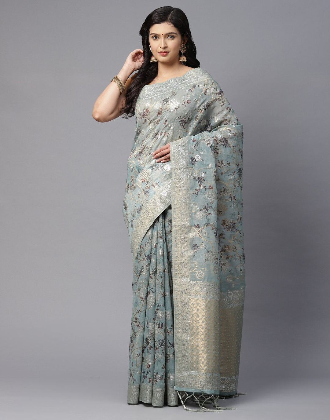Printed Cotton Chanderi Saree