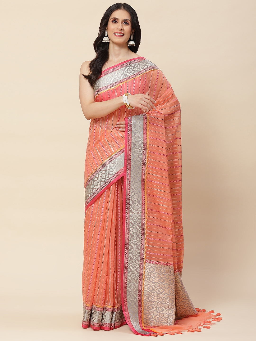 Zari Jaal Woven Cotton Saree