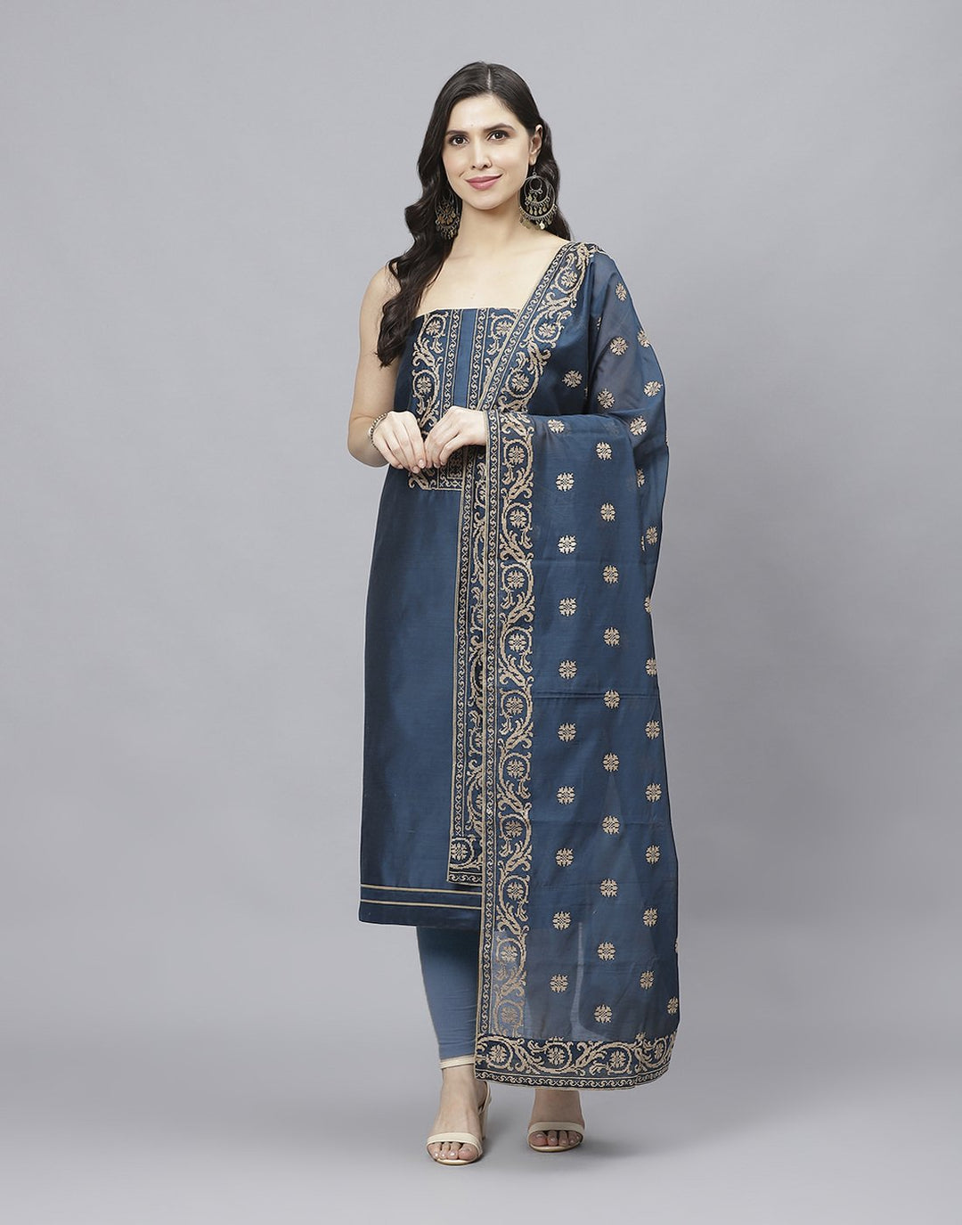 Chanderi Embroidered Suit piece