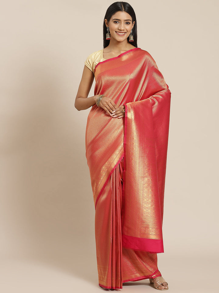 Brocade Zari Jaal Art Handloom Woven Saree