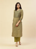 Booti Printed Chanderi Kurti With Pant