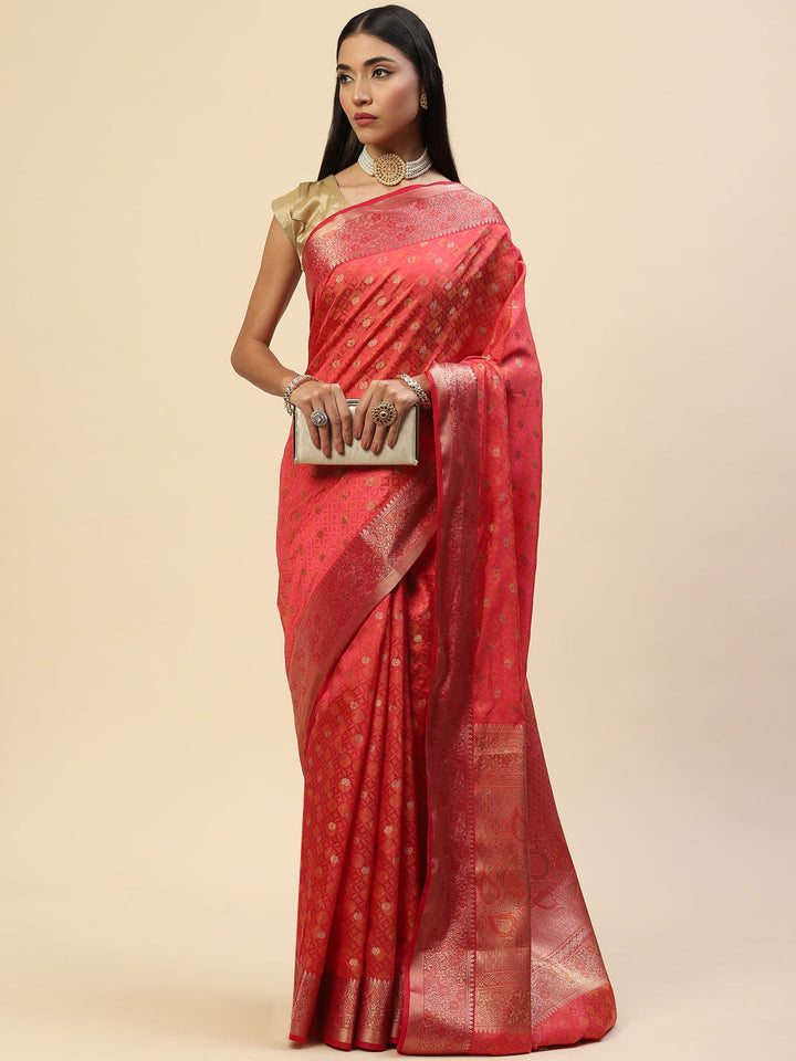 Zari Border Booti Handloom Woven Saree
