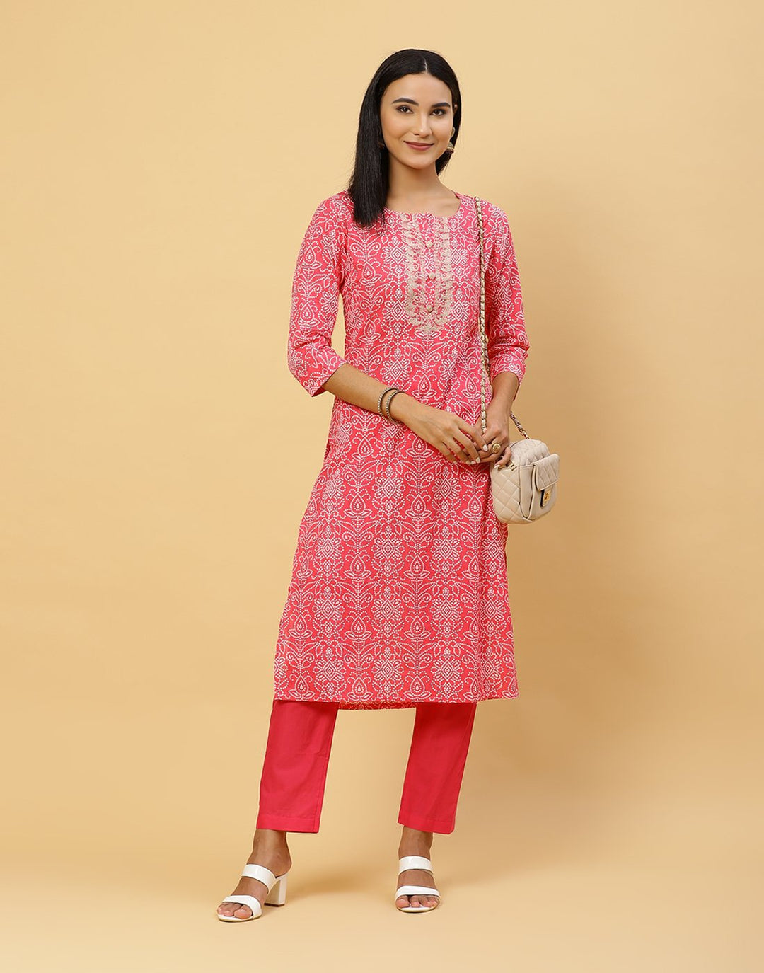 Printed Cotton Kurti With Pant
