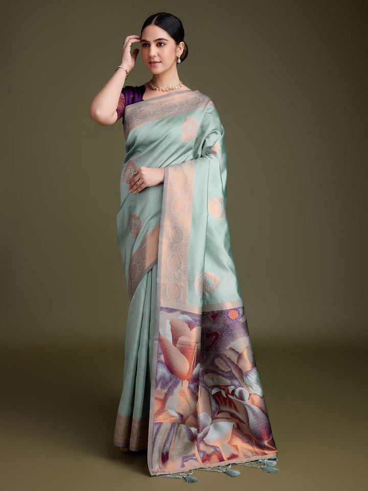 Woven Design Art Silk Onion Pink Saree