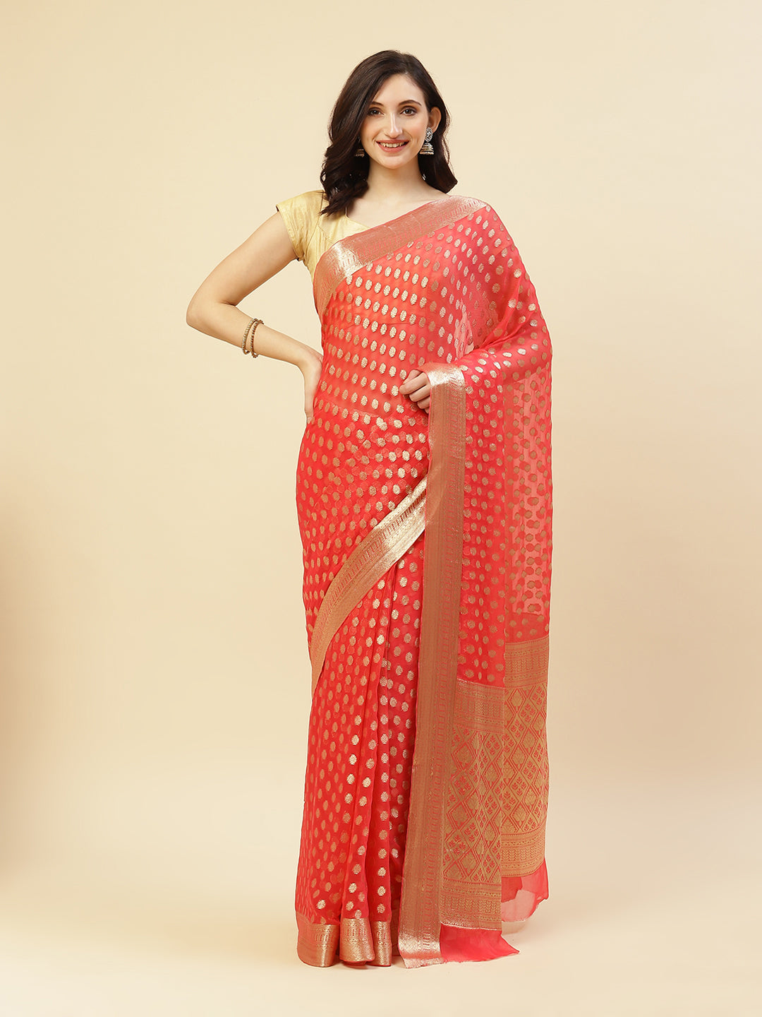 Art Chiffon Zari Work Saree