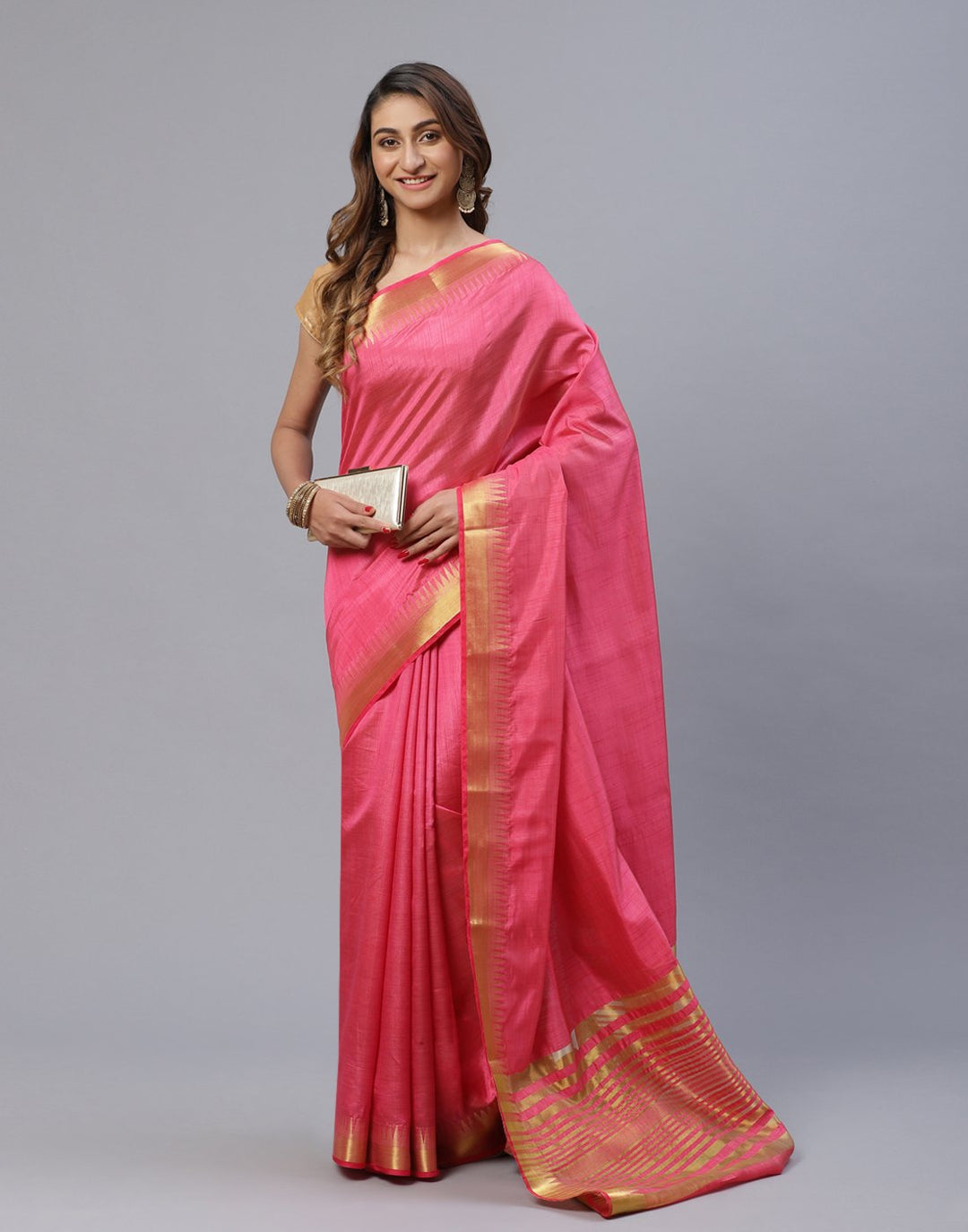 Art Handloom Saree With Zari Border