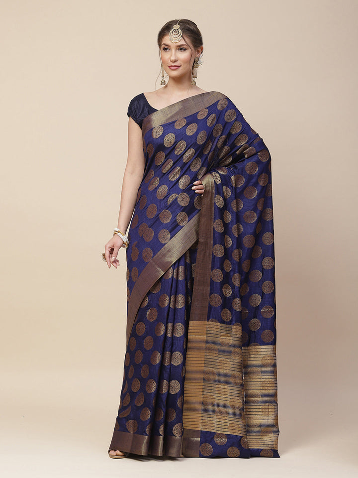 Ethnic Motifs Art Handloom Woven Saree