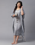 Printed Kaftan with Gota Patti Neck