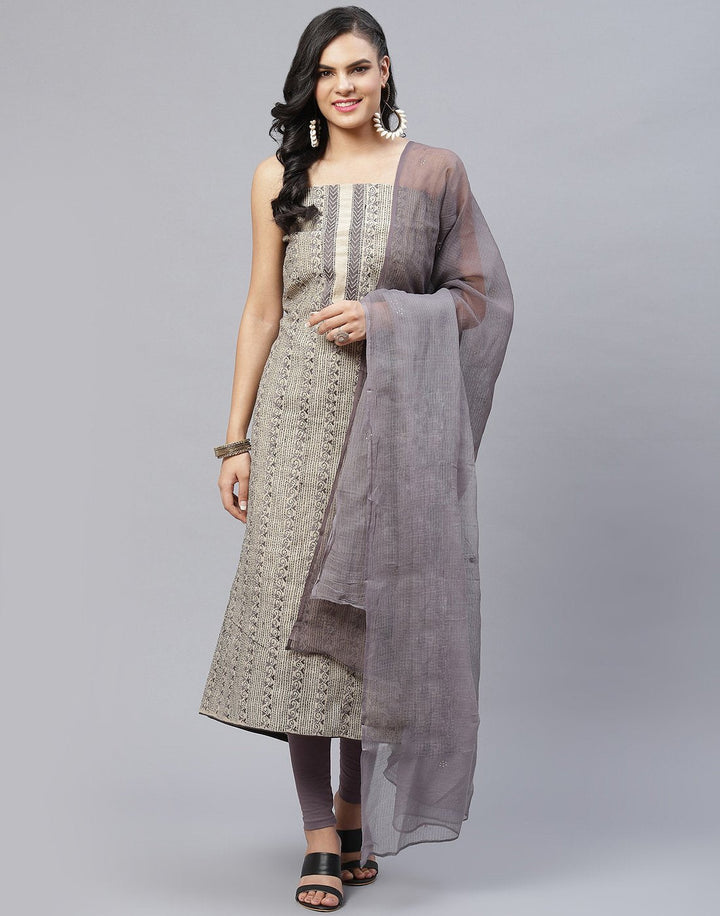 Chanderi Embroidered Suit Piece