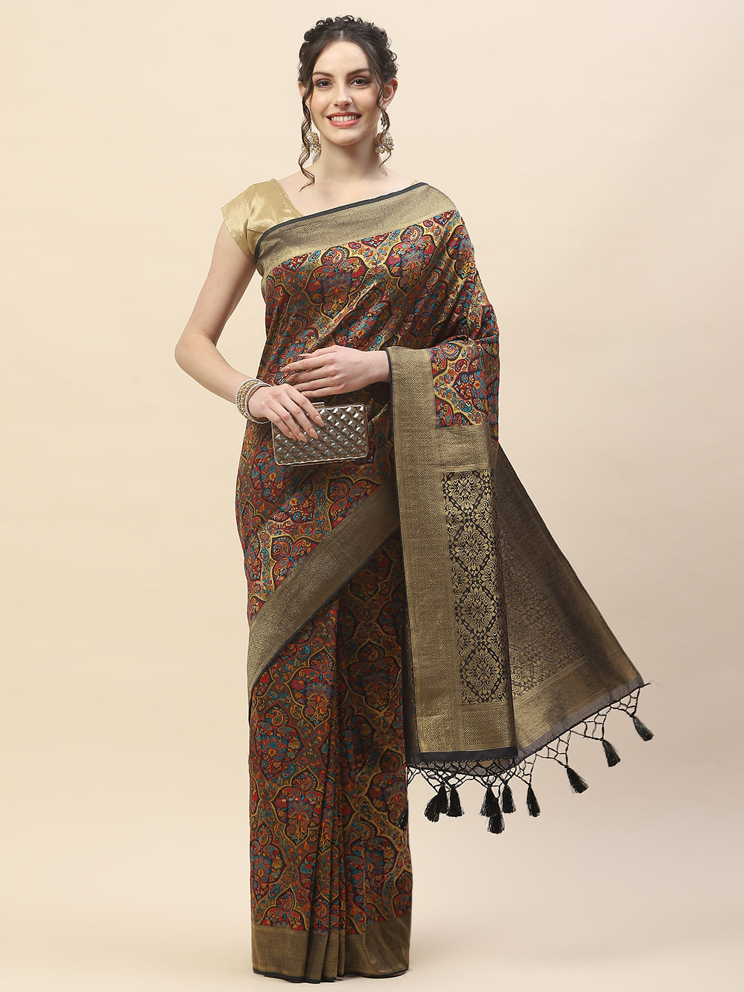 Zari Jaal Woven Handloom Saree