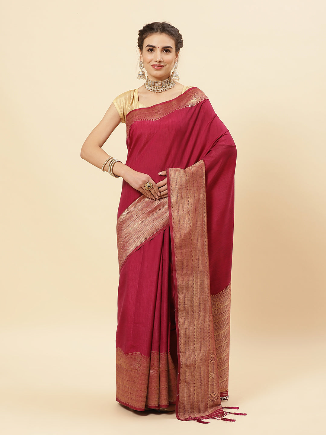 Art Handloom Saree with Zari Border