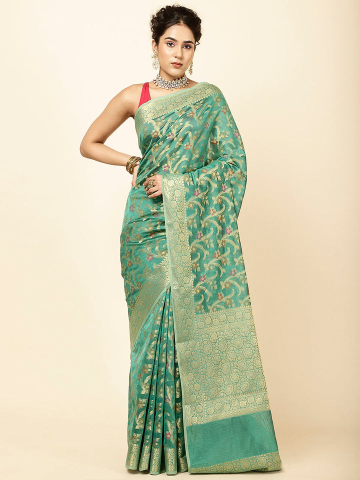 Zari Jaal Woven Cotton Saree