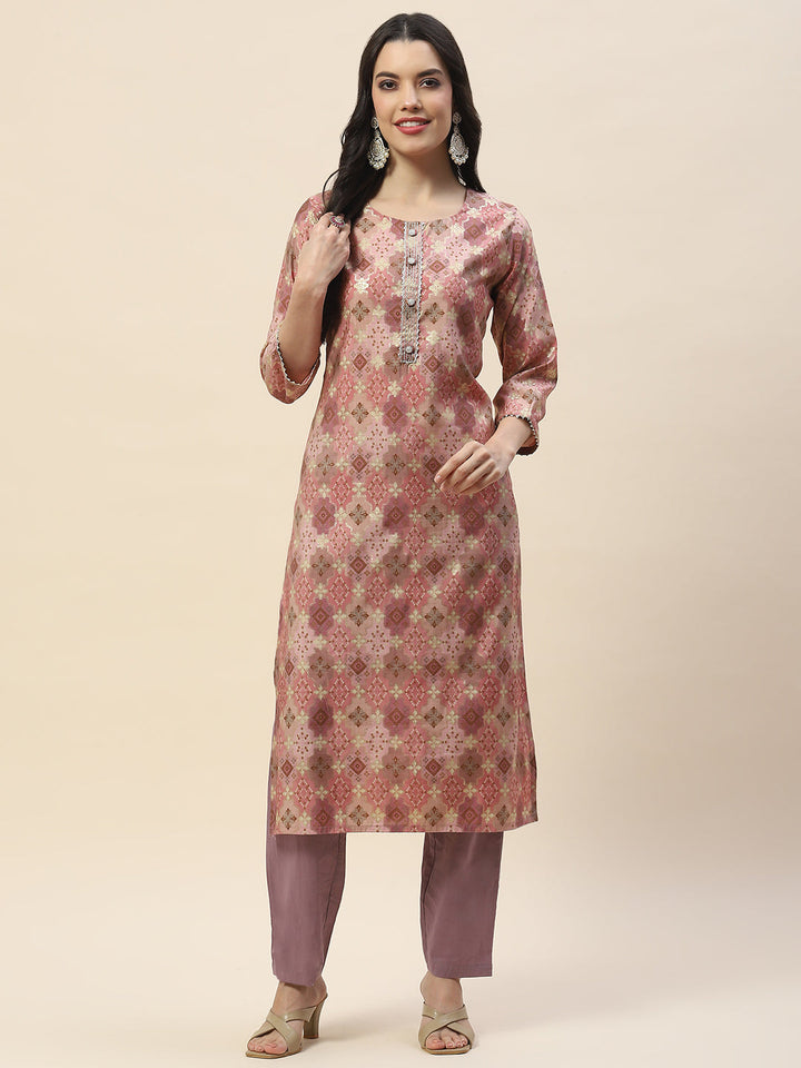 Printed Muslin Straight Kurta