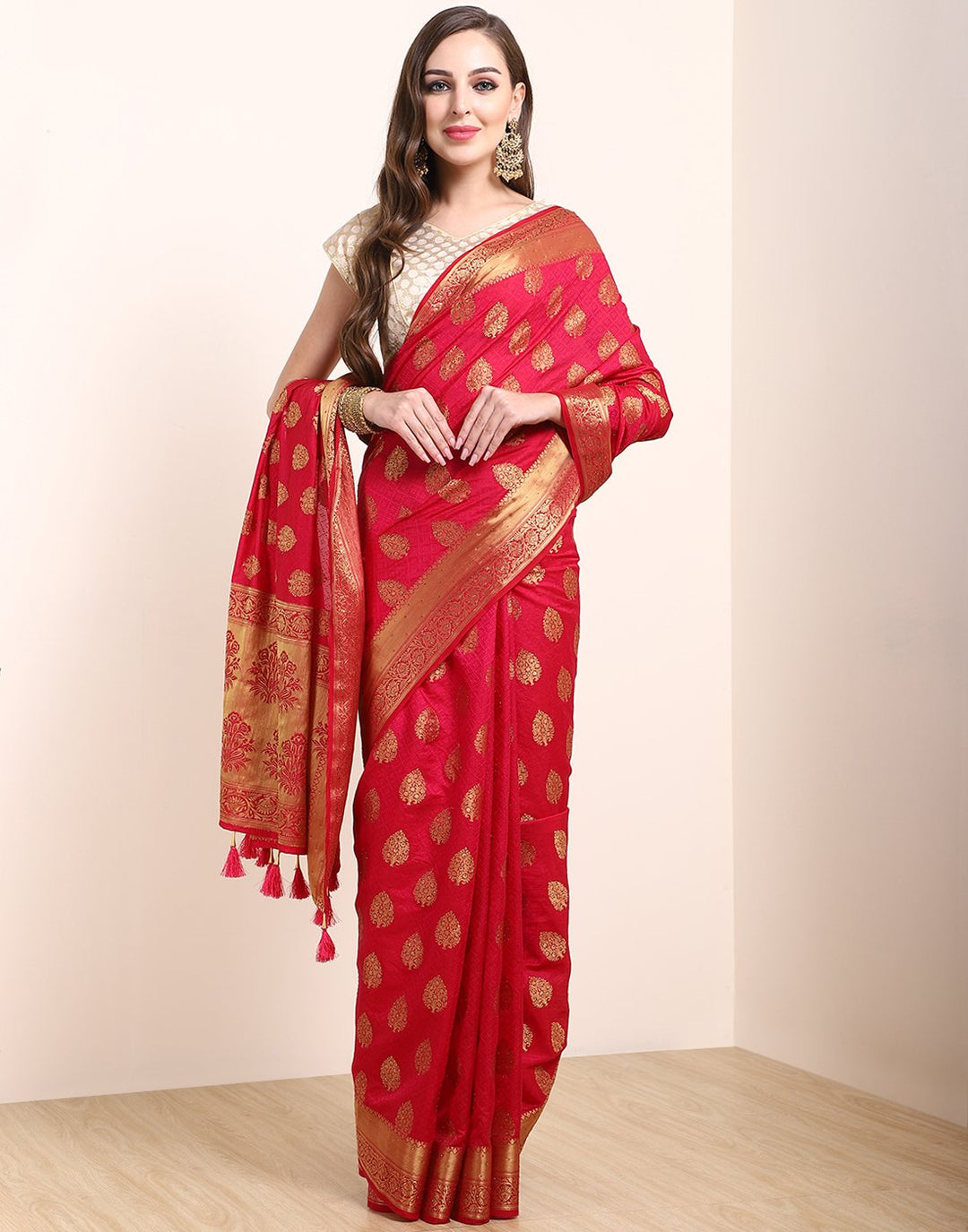 Pink Art Handloom Saree