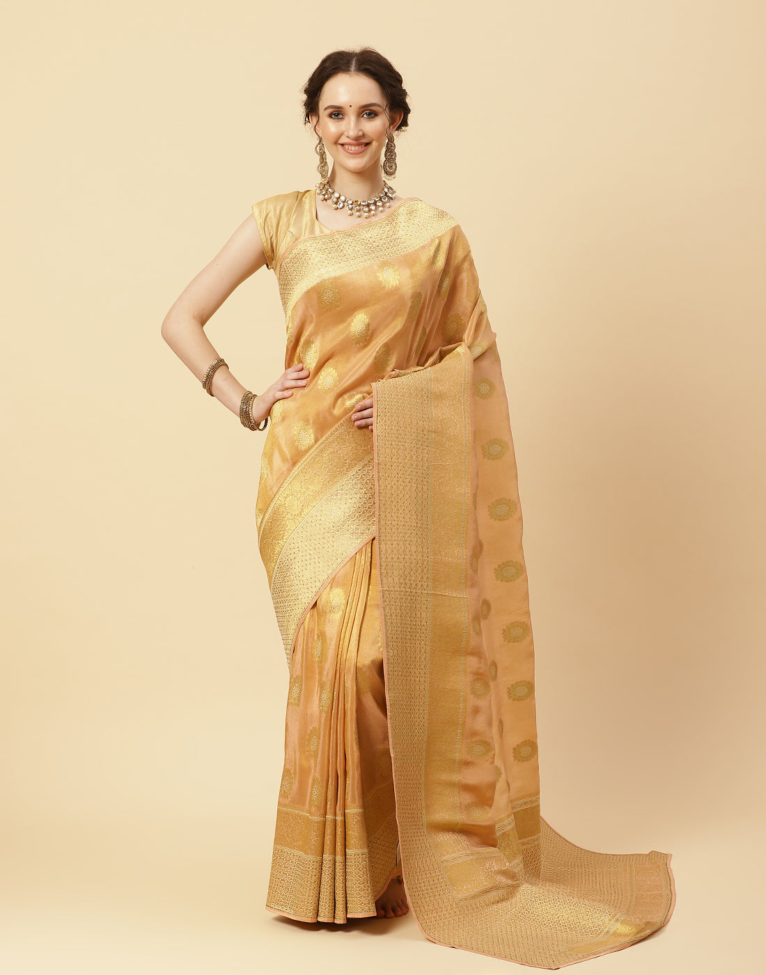 Embroidered Banarasi Kota Tissue Saree