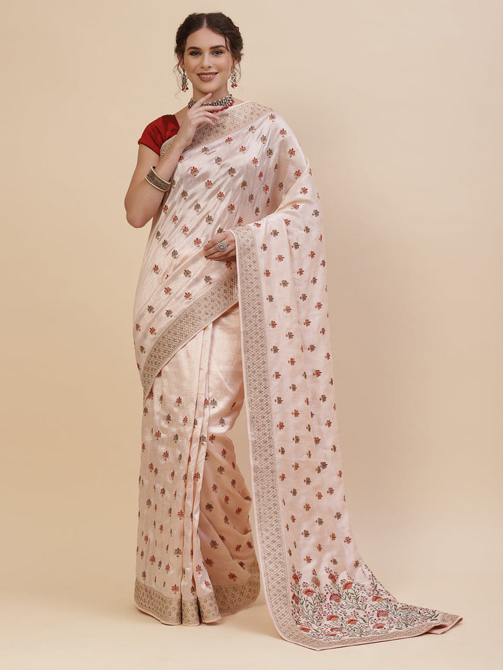 Resham Jaal Embroidered Art Tussar Saree